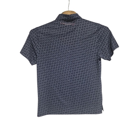 William Murray Polo Shirt Mens Medium Blue Casual Golf Party AOP Lightweight - Picture 3 of 7